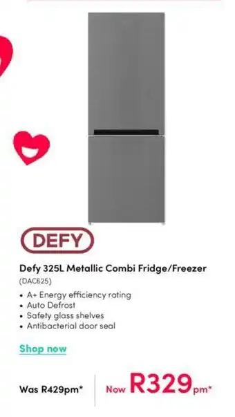 Teljoy Defy 325L Metallic Combi Fridge/Freezer (DAC625) offer