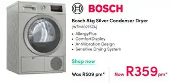 Teljoy Bosch 8kg Silver Condenser Dryer offer