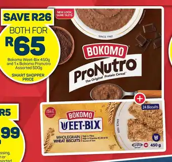 Pick n Pay Hypermarket Bokomo Weet-Bix 450g and 1x Bokomo Pronutro Assorted 500g offer