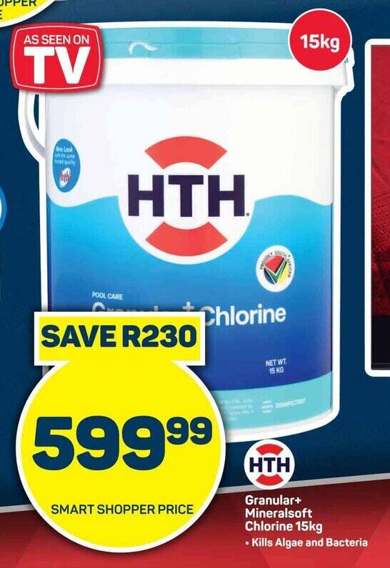 HTH Granular+ Mineralsoft Chlorine 15kg offer at Pick n Pay Hypermarket