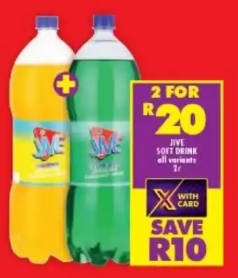 Shoprite JIVE SOFT DRINK all variants 2L offer