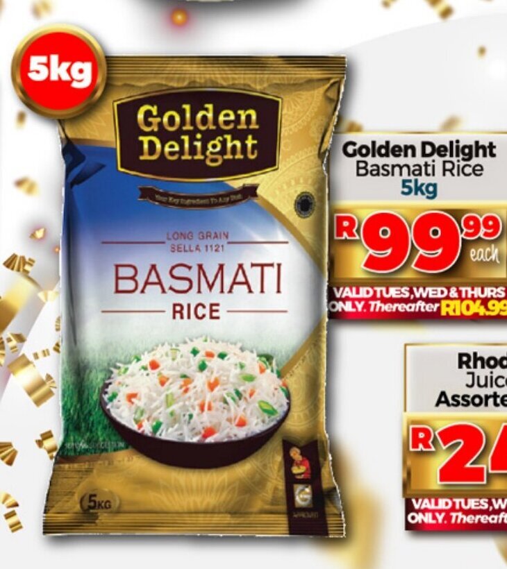 Golden Delight Basmati Rice 5kg offer at Take 'n Pay