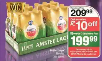 Spar Tops Amstel Lager Handies 24 x 330ml offer