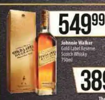 Spar Tops Johnnie Walker Gold Label Reserve Scotch Whisky 750ml offer