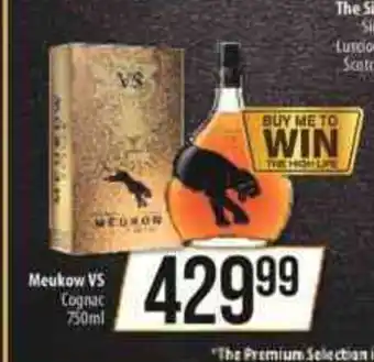 Spar Tops Meukow VS Cognac 750ml offer