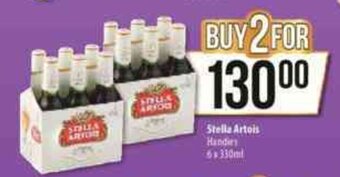 Spar Tops Stella Artois Handies 6 x 330ml offer