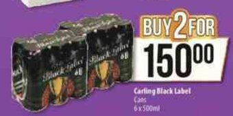 Carling Black Label Cans 6 x 500ml