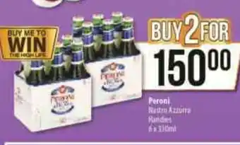 Peroni Nastro Azzuro Handies 6 x 330ml