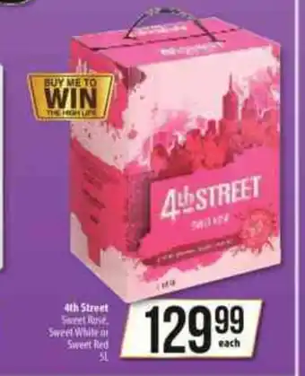 Spar Tops 4th Street Sweet Rose, Sweet White or Sweet Red 5L offer