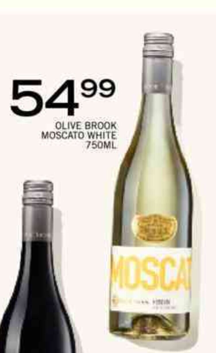 Olive Brook Moscato White 750ml offer at Spar Tops