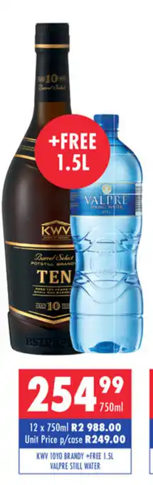 Ultra Liquors KWV 10 YO Brandy 750ml offer