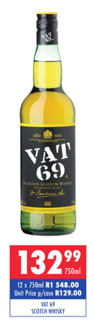 Ultra Liquors Vat 69 Scotch Whisky 750ml offer