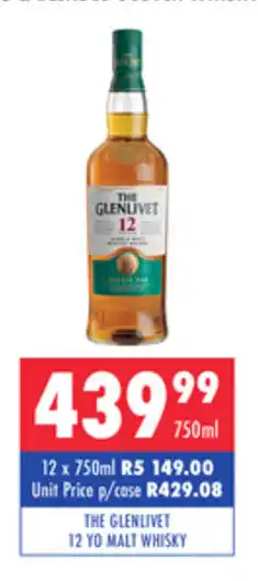 Ultra Liquors The Glenlivet 12 YO Malt Whisky 750ml offer