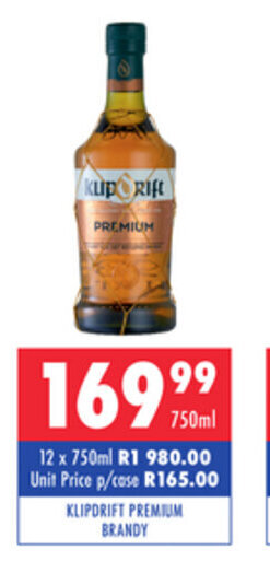 Ultra Liquors Klipdrift Premium Brandy 750ml offer