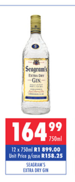 Seagram's Extra Dry Gin 750ml