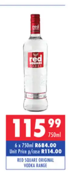 Red Square Original Vodka Range 750ml