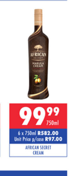 Ultra Liquors African Secret Cream 750ml offer