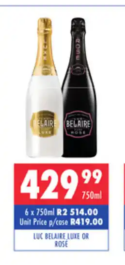 Luc Belaire Luxe or Rose 750ml