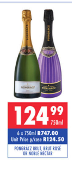 Ultra Liquors Pongracz Brut, Brut Rose or Noble Nectar 750ml offer
