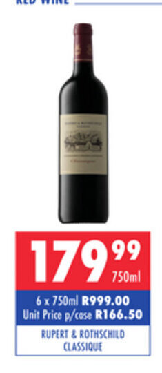 Ultra Liquors Rupert & Rothschild Classique 750ml offer