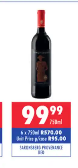 Ultra Liquors Saronsberg Provenance Red 750ml offer