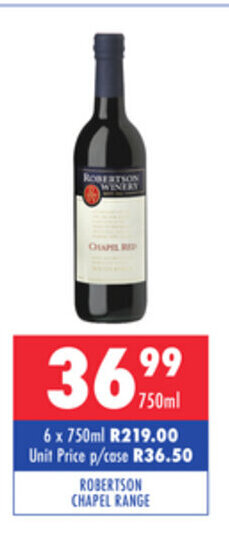 Ultra Liquors Robertson Chapel Range 750ml offer