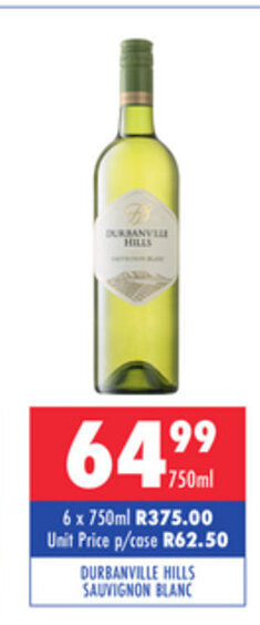 Ultra Liquors Durbanville Hills Sauvignon Blanc 750ml offer