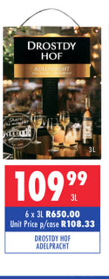 Ultra Liquors Drostdy HOF Adelpracht 3L offer