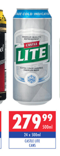Ultra Liquors Castle Lite Cans 24 x 500ml offer