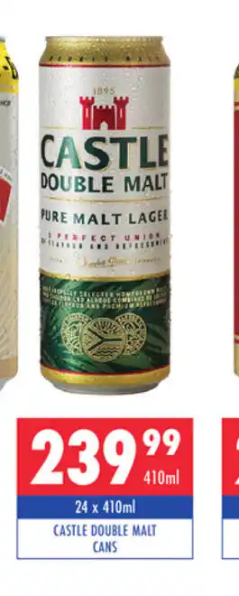 Ultra Liquors Castle Double Malt Cans 24 x 410 ml offer