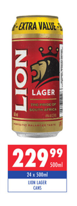 Ultra Liquors Lion Lager Cans 24 x 500ml offer