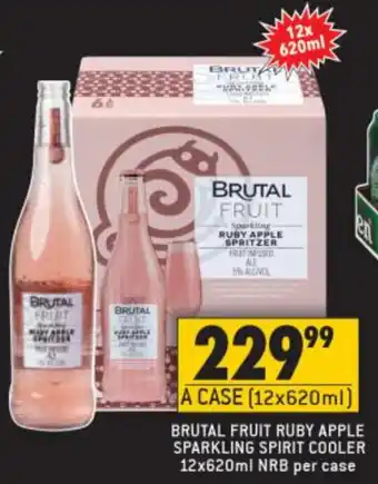 Shoprite Liquor Brutal Fruit Ruby Apple Sparkling Spirit Cooler 12x620ml offer