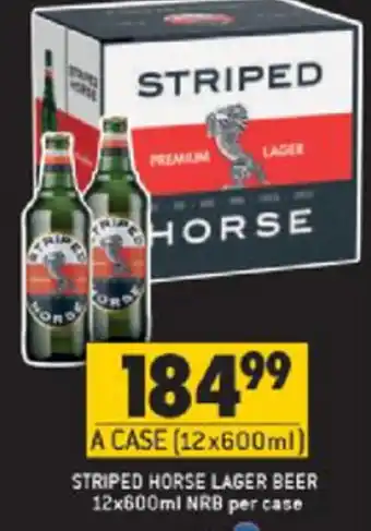 Shoprite Liquor Striped Horse Lager Beer 12x600ml offer