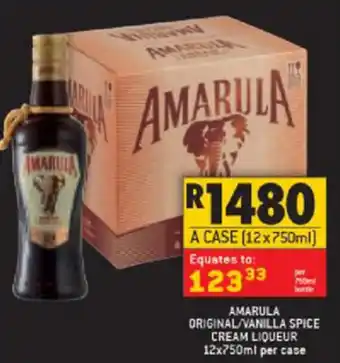 Shoprite Liquor Amarula Original/Vanilla Spice Cream Liqueur 12x750ml offer