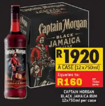 Shoprite Liquor Captain Morgan Black Jamaica Rum 12x750ml offer