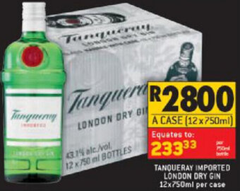 Tanqueray Imported London Dry Gin 12x750ml