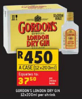 Shoprite Liquor Gordon's London Dry Gin 12x200ml offer