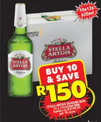 Shoprite Liquor Stella Artois Belgium Beer 10x12x620ml offer