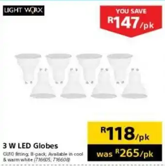 Light Worx 3W LED Globes