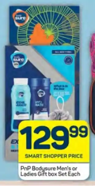 Pick n Pay Hypermarket PnP Bodysure Men's or Ladies Gift Bag Set Each offer