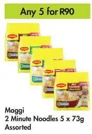 Game Maggi 2 Minute Noodles Assorted-For Any 5 x 73g offer