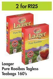 Game Laager Pure Rooibos Tagless Teabags-For 2 x 160's Pack offer