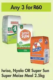Game Iwisa, Nayala Or Super Sun Super Maize Meal-For Any 3 x 2.5Kg offer