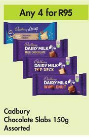 Game Cadbury Chocolate Slabs Assorted-For Any 4 x 150g offer