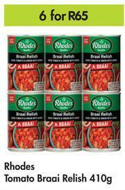Game Rhodes Tomato Braai Relish-For 6 x 410g offer