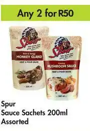Game Spur Sauce Sachets Assorted-For Any 2 x 200ml offer