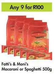 Game Fatti's & Moni's Macaroni Or Spaghetti-For Any 9 x 500g offer