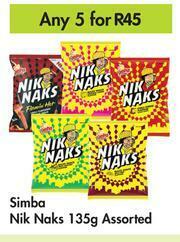 Game Simba Nik Naks Assorted-For Any 5 x 135g offer