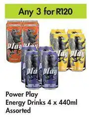 Game Power Play Energy Drinks 4x440ml Assorted-For Any 3 offer