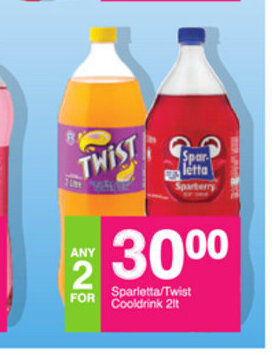 Save Sparletta/Twist Cooldrink 2lt offer
